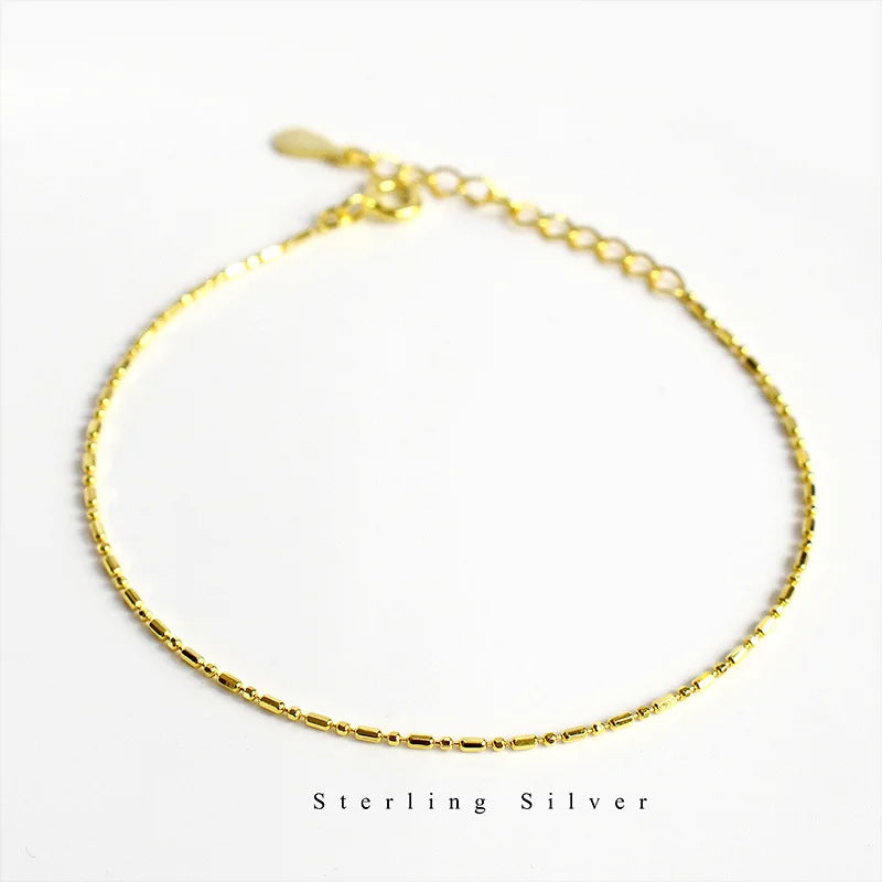 925 Silver Chain Bracelet Minimalist Style for Women Classic Couple Wristband