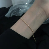 925 Silver Chain Bracelet Minimalist Style for Women Classic Couple Wristband