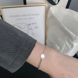 925 Silver Disc Chain Bracelet Minimalist Style Sweet Jewelry