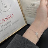 925 Silver Disc Chain Bracelet Minimalist Style Sweet Jewelry