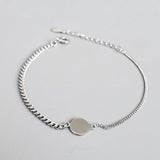 925 Silver Disc Chain Bracelet Minimalist Style Sweet Jewelry