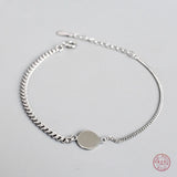 925 Silver Disc Chain Bracelet Minimalist Style Sweet Jewelry