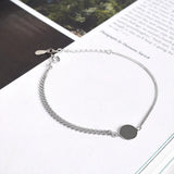 925 Silver Disc Chain Bracelet Minimalist Style Sweet Jewelry