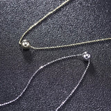 925 Silver Transfer Beads Clavicle Chain Necklace for Women