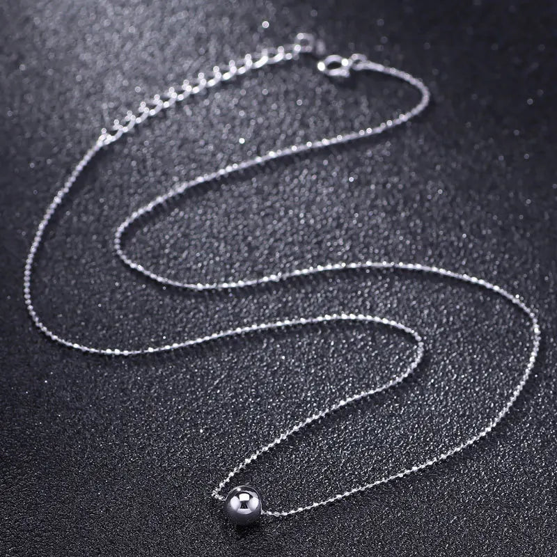 925 Silver Transfer Beads Clavicle Chain Necklace for Women