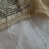 925 Silver Asymmetric Neck Chain Woman Necklace Minimalist Bling