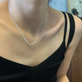 925 Silver Asymmetric Neck Chain Woman Necklace Minimalist Bling