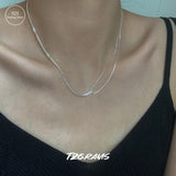 925 Silver Asymmetric Neck Chain Woman Necklace Minimalist Bling