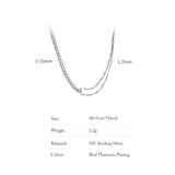 925 Silver Asymmetric Neck Chain Woman Necklace Minimalist Bling