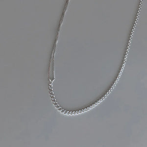 925 Silver Asymmetric Neck Chain Woman Necklace Minimalist Bling