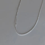 925 Silver Asymmetric Neck Chain Woman Necklace Minimalist Bling
