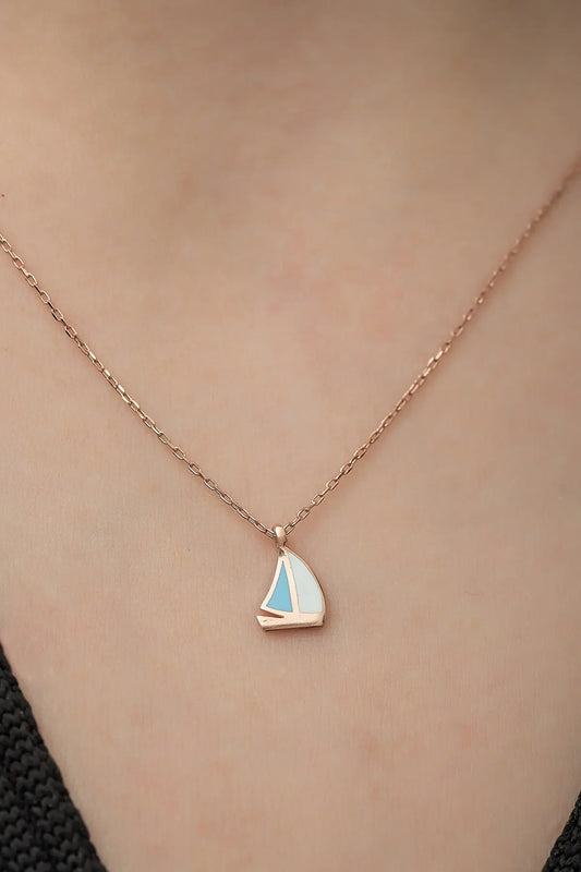 925 Silver Sail Necklace Women's Gift