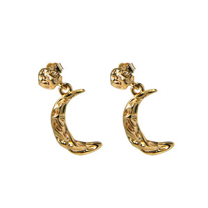 925 Silver Cold Wind Crescent Moon Earrings