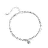 925 Silver Moissanite 50pt Stacked Bracelet, Gift for Ladies