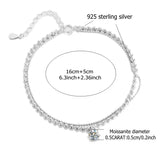 925 Silver Moissanite 50pt Stacked Bracelet, Gift for Ladies