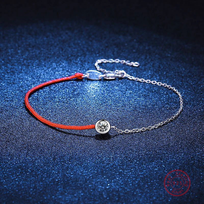 925 Silver Moissanite Bracelet Women Engagement Christmas Party Jewelry