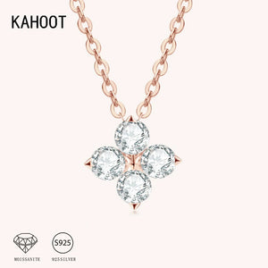 925 Silver Moissanite Lucky Clover Necklace for Stylish Women