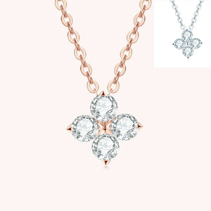 925 Silver Moissanite Lucky Clover Necklace for Stylish Women