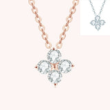 925 Silver Moissanite Lucky Clover Necklace for Stylish Women