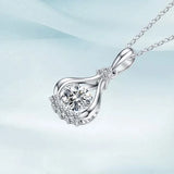 925 Silver Moissanite Necklace Clavicle Chain Pendant Jewelry