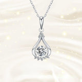 925 Silver Moissanite Necklace Clavicle Chain Pendant Jewelry