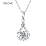 925 Silver Moissanite Necklace Clavicle Chain Pendant Jewelry