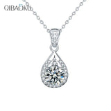 925 Silver Moissanite Necklace Vintage Personality Water Drop Pendant