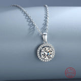 925 Silver Moissanite Necklace Iced Bling Wedding Anniversary Jewelry Gift