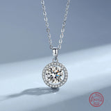 925 Silver Moissanite Necklace Iced Bling Wedding Anniversary Jewelry Gift