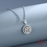 925 Silver Moissanite Necklace Iced Bling Wedding Anniversary Jewelry Gift