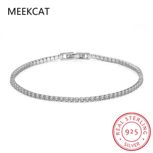 925 Silver Moissanite Tennis Bracelet 0.1ct D VVS1 Diamond 2mm