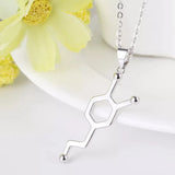 925 Silver Molecular Formula Pendant Necklace