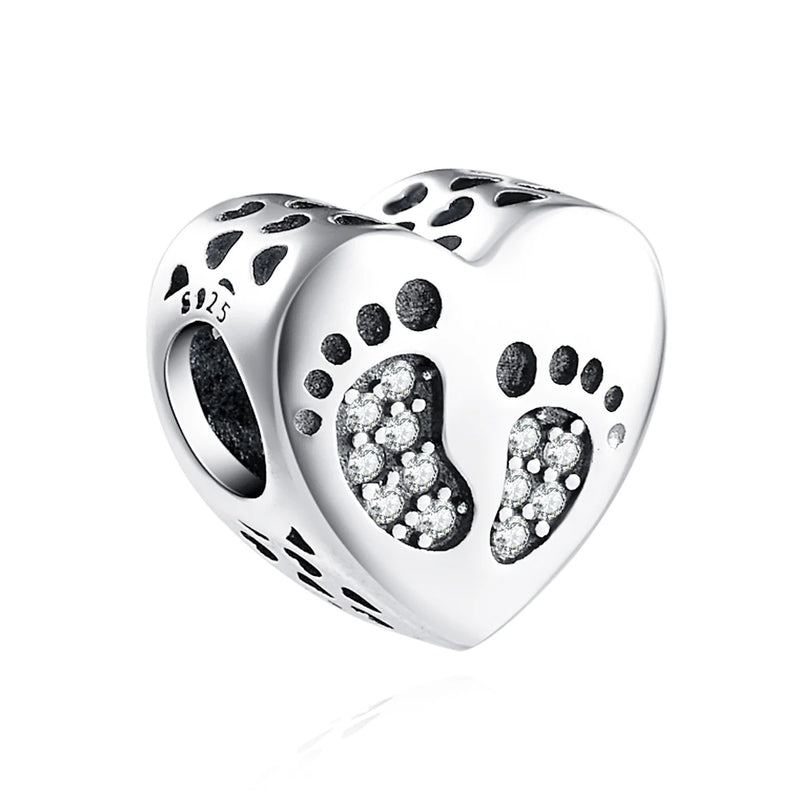 925 Silver Mom Daughter Sister Charm Beads for Bracelet Jewelry