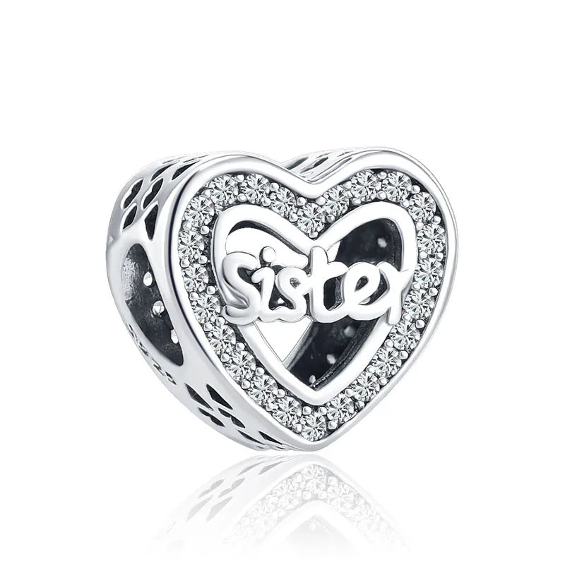 925 Silver Family Charm Beads for Bracelet Jewelry