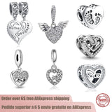 925 Silver Mom Daughter Sister Charm Beads for Bracelet Jewelry