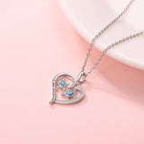 Mom and Daughter Sea Turtle Heart Pendant Necklace