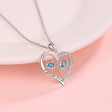 Mom and Daughter Sea Turtle Heart Pendant Necklace