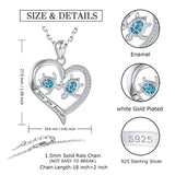 Mom and Daughter Sea Turtle Heart Pendant Necklace