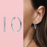 925 Silver Double Hoop Heart Zircon Earrings for Girls