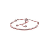925 Sterling Silver Heart Clasp Star Snake Chain Slider Bracelet