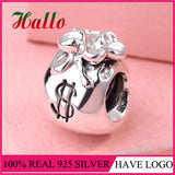 925 Sterling Silver Money Bag Charms Beads Fit Charms Bracelet