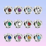 925 Silver Birthstone Charm Beads for Jewelry Making