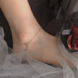 925 Sterling Silver Moon Anklet for Women Adjustable Chain Jewelry