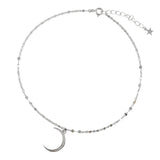 925 Sterling Silver Moon Anklet for Women Adjustable Chain Jewelry