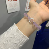 925 Silver Moon Cat's Eye Stone Bracelet Female Birthday Gift