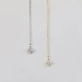 925 Silver Moon Necklace with Zircon Clavicle Chain