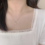 925 Silver Moon Necklace with Zircon Clavicle Chain