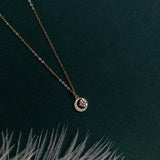 925 Silver Moon Necklace with Zircon Clavicle Chain