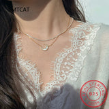 925 Silver Moon Necklace Shell Clavicle Chain Party Jewelry