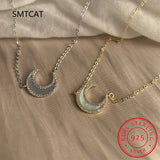925 Silver Moon Necklace Shell Clavicle Chain Party Jewelry